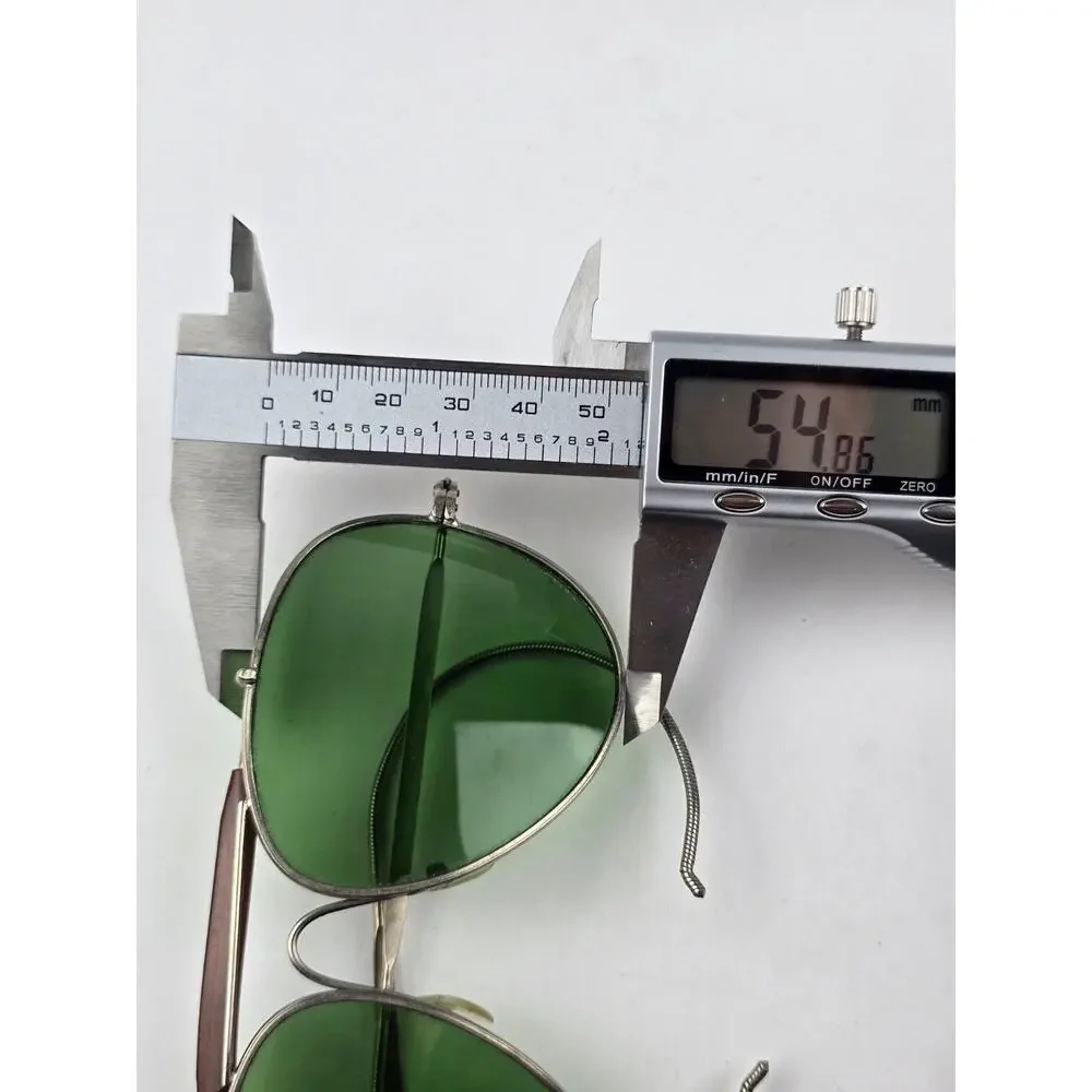 Vintage Green lens Pilot Aviator Crossbar Sunglasses Japan 125mm width